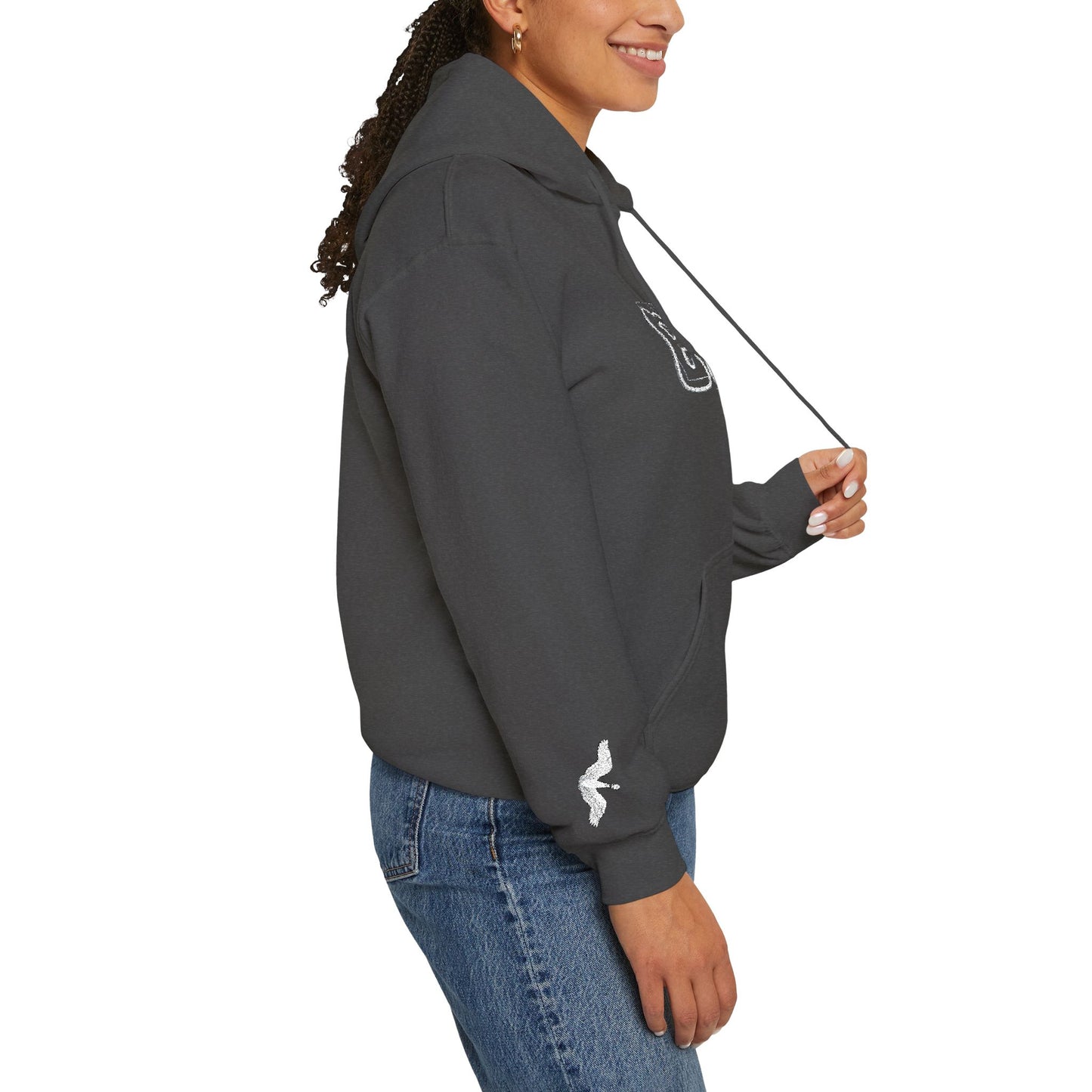 embroidered Hoodie — 'EPICA' Graffiti Logo Black Pullover