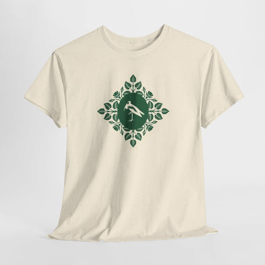 Floral Runner Tee Green Botanical Running Graphic T-Shirt