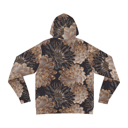 Floral Satin Chrysanthemum Hoodie    All-Over-Print Fashion Pullover
