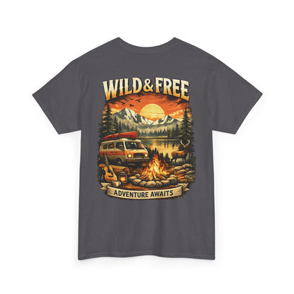 Wild & Free Adventure Tee   Adventure Awaits Camper T‑Shirt