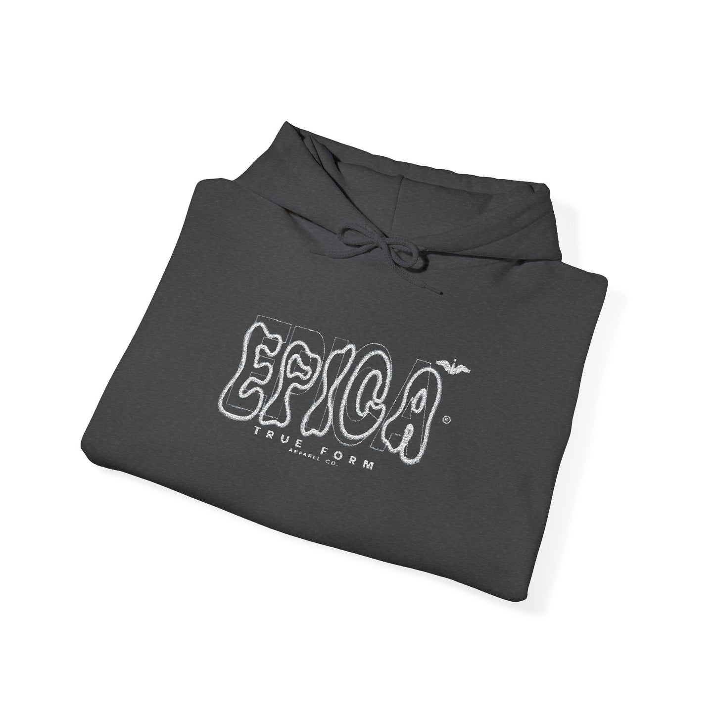 embroidered Hoodie — 'EPICA' Graffiti Logo Black Pullover