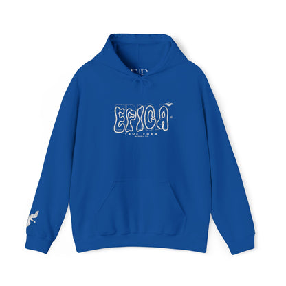 embroidered Hoodie — 'EPICA' Graffiti Logo Black Pullover