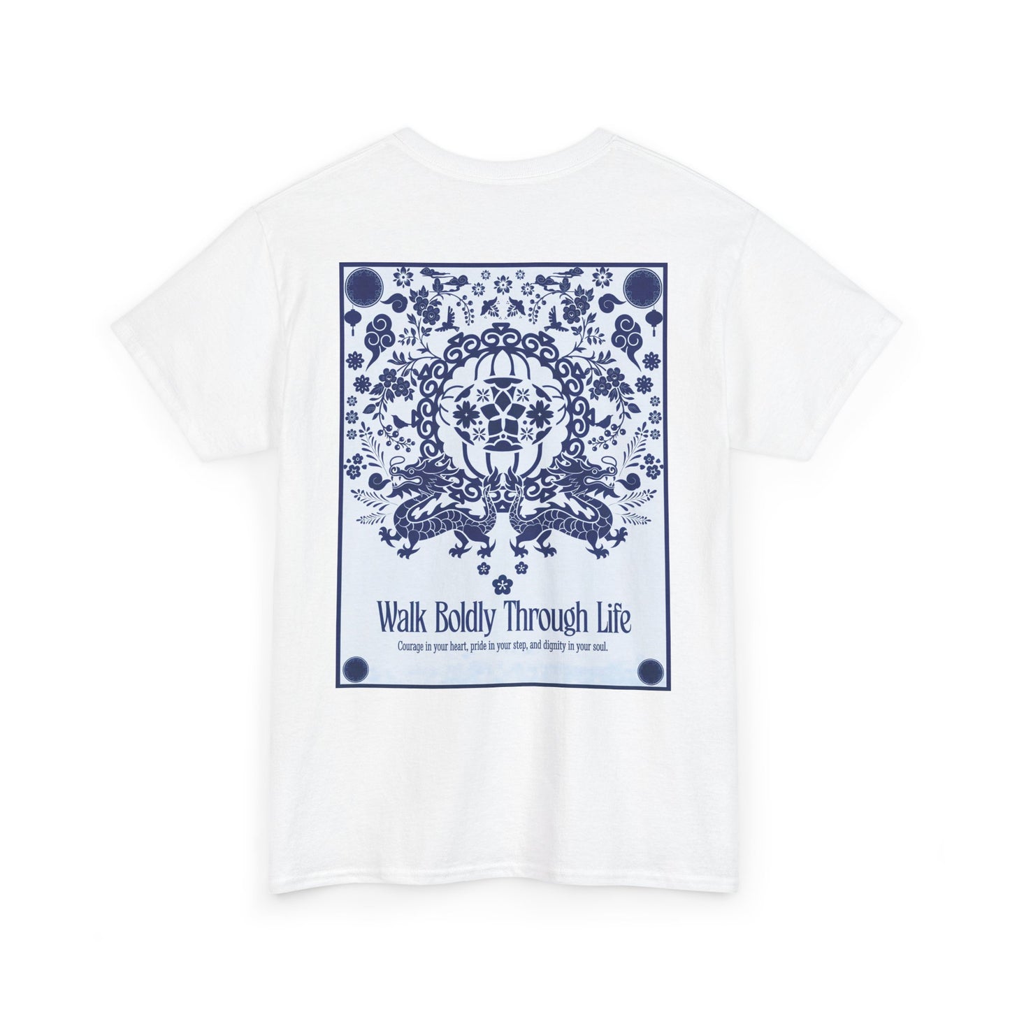 Inspirational 'Walk Boldly Through Life' Japanese Dragon Tee
