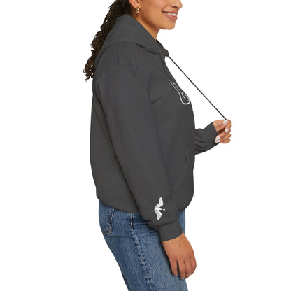 embroidered Hoodie — 'EPICA' Graffiti Logo Black Pullover