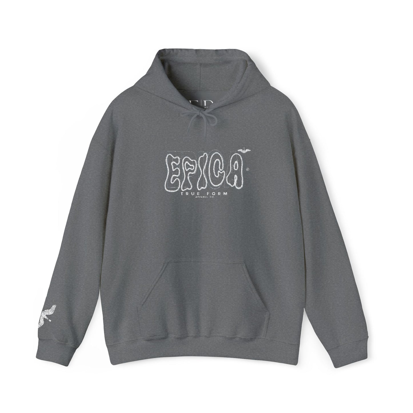 embroidered Hoodie — 'EPICA' Graffiti Logo Black Pullover