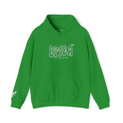 embroidered Hoodie — 'EPICA' Graffiti Logo Black Pullover