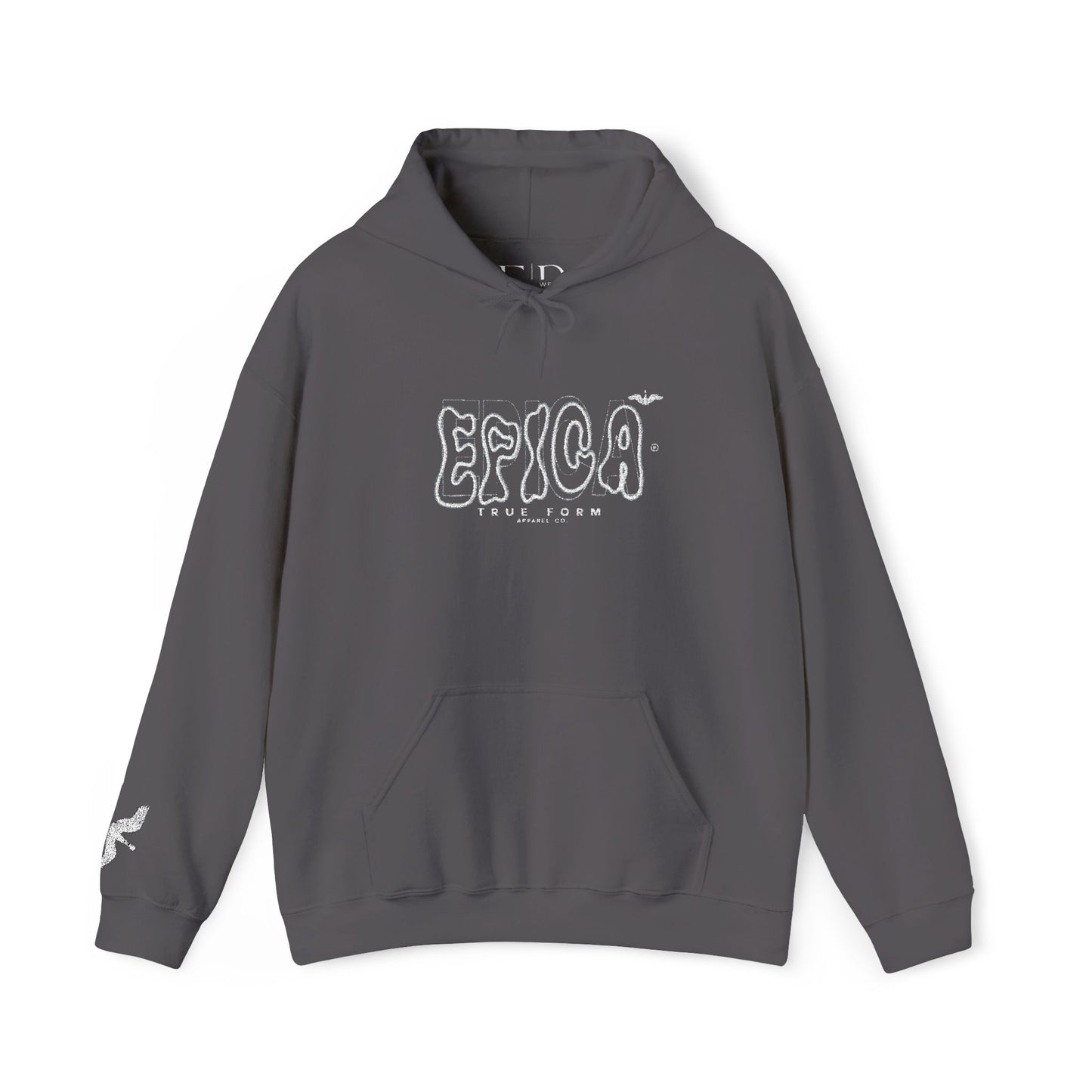 embroidered Hoodie — 'EPICA' Graffiti Logo Black Pullover